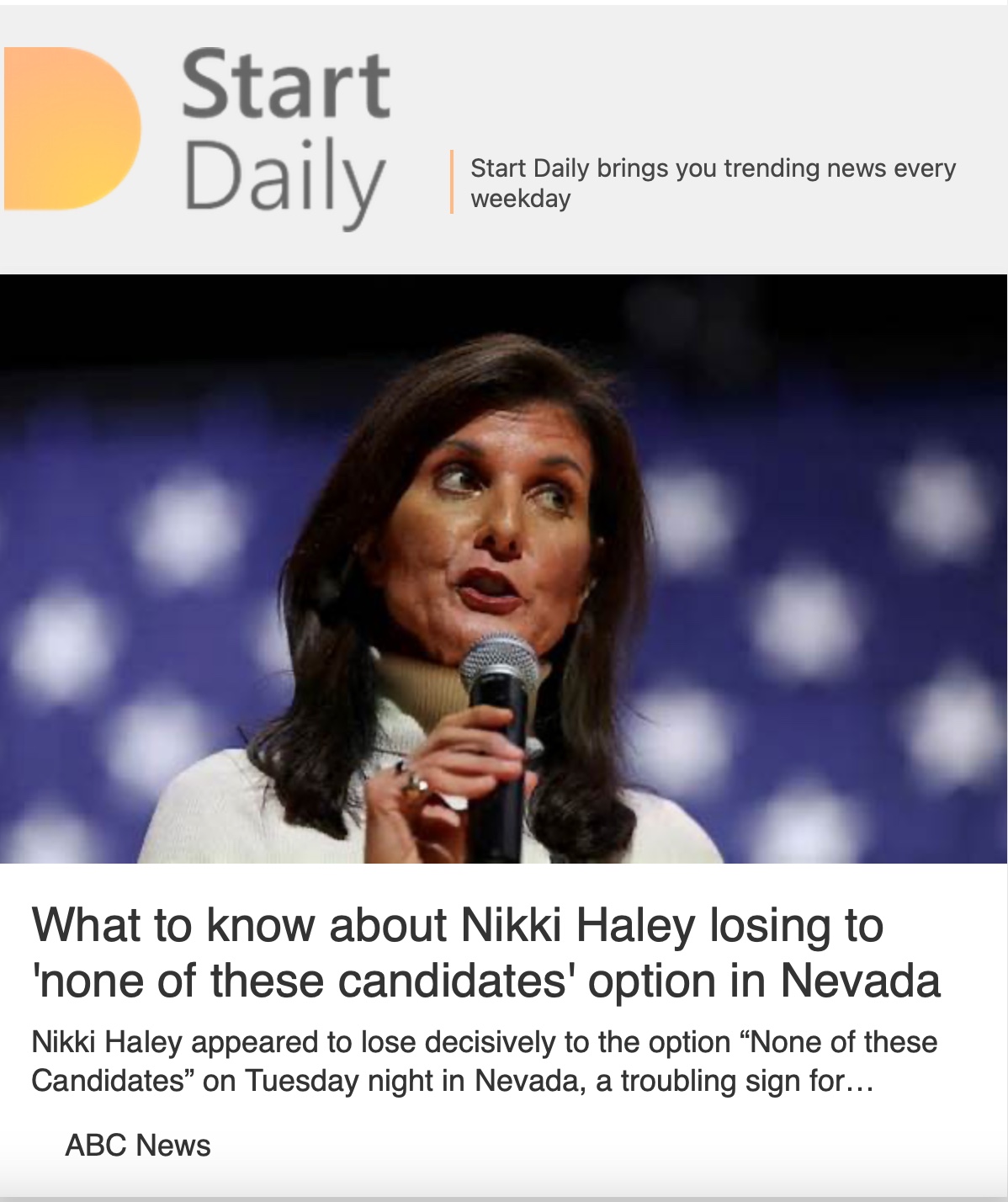 “Recent political upset: Former U.N. Ambassador Nikki Haley loses”